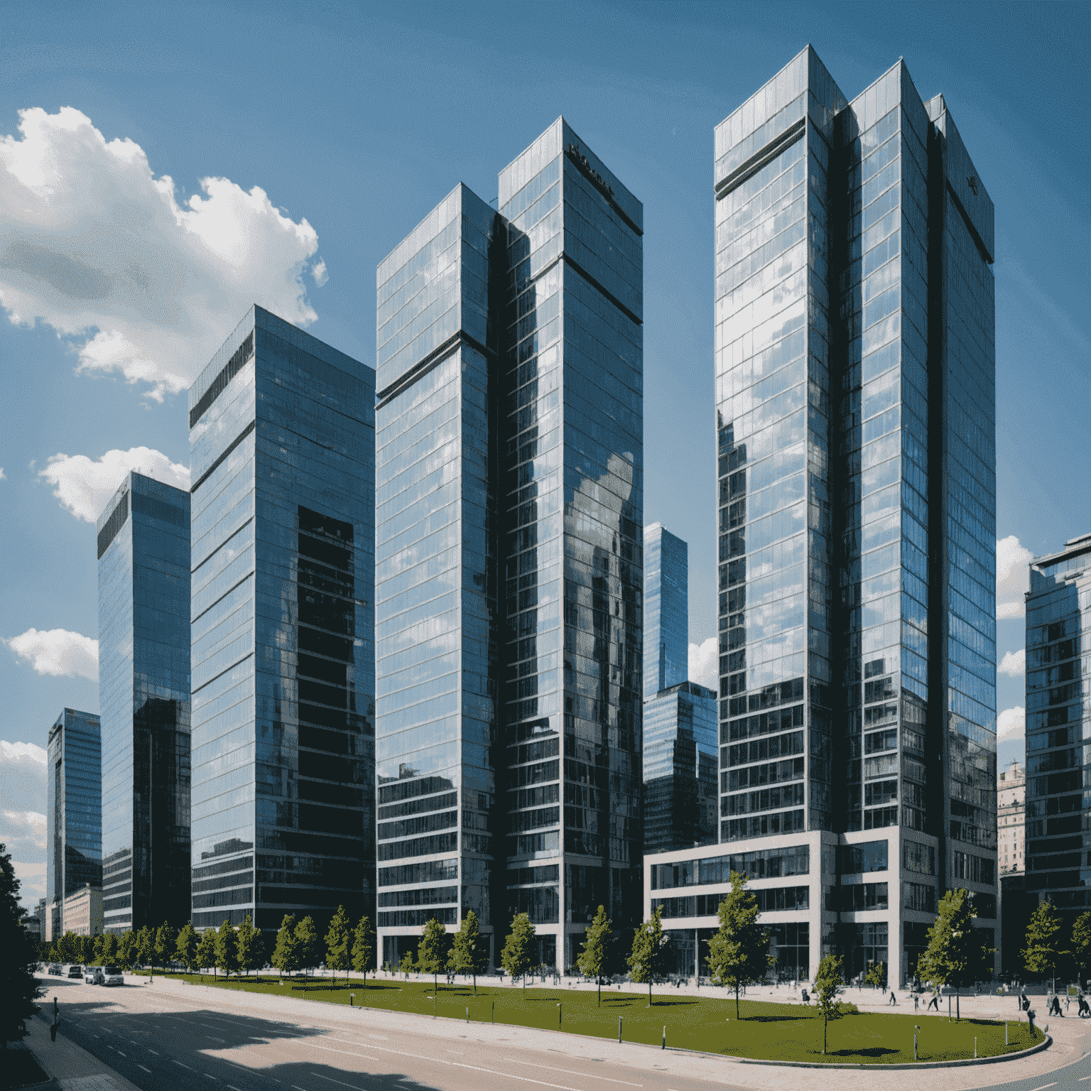 Modern office buildings in Warsaw's business district, highlighting the city's economic growth and demand for commercial real estate