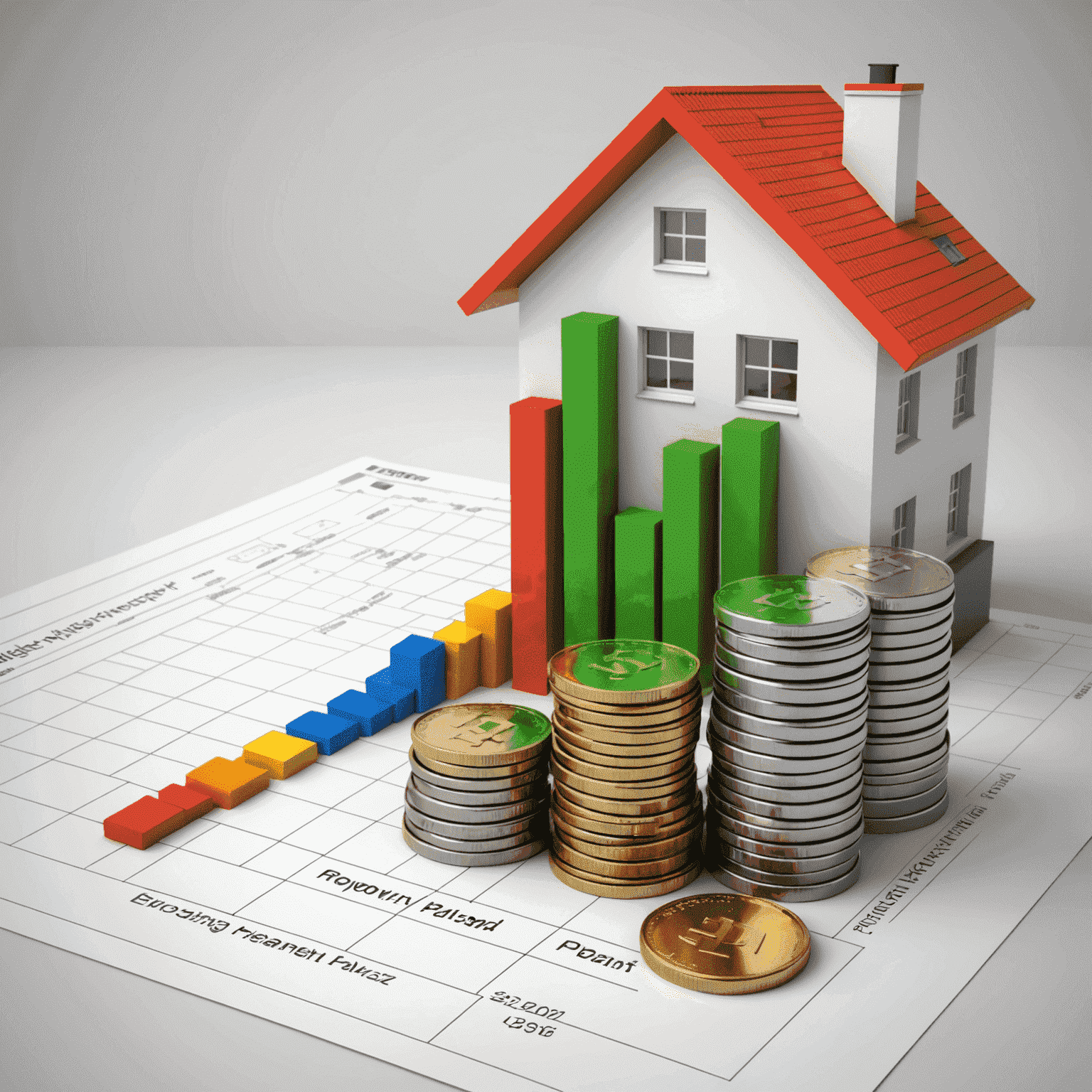 A graph showing property value increase, illustrating real estate investment opportunities in Turkey